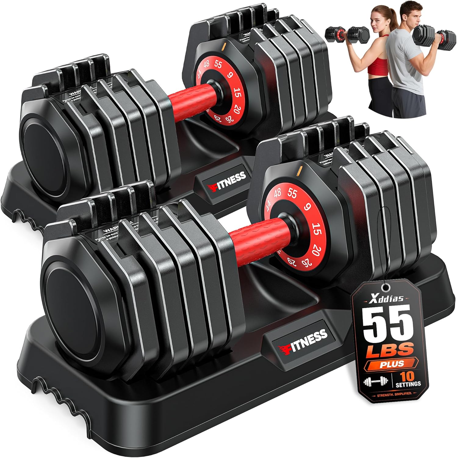Home Gym Options - Ensemble d'haltères réglables en 2 pièces