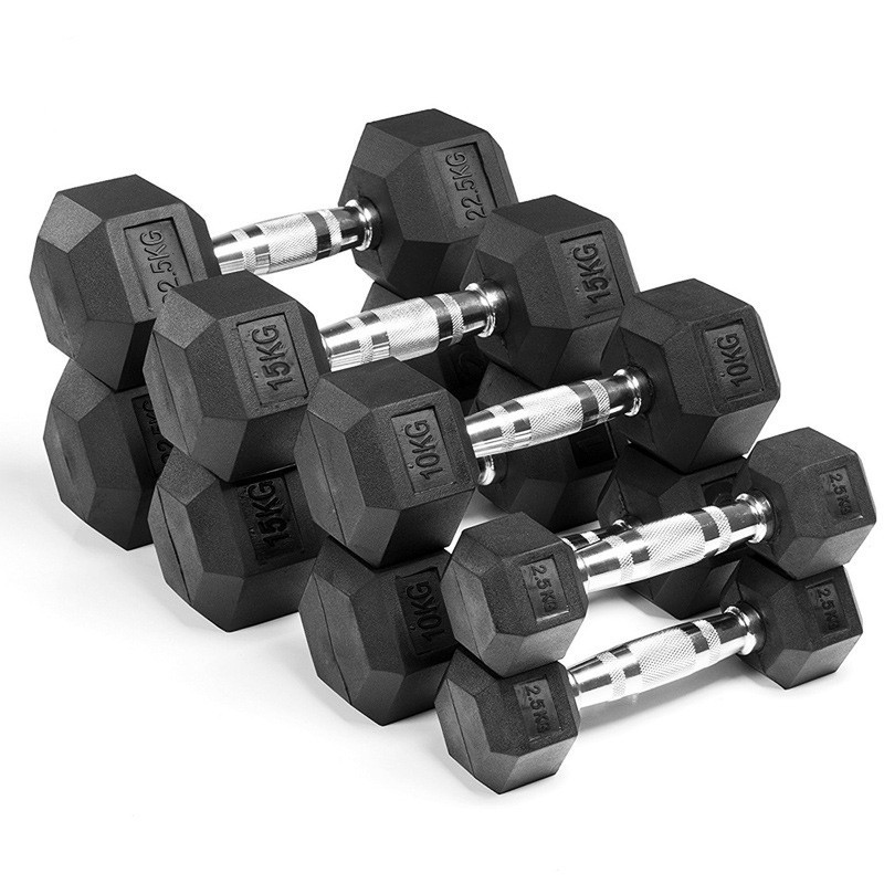 Home Gym Dumbbell Set - Ensemble complet d'haltères hexagonaux en acier