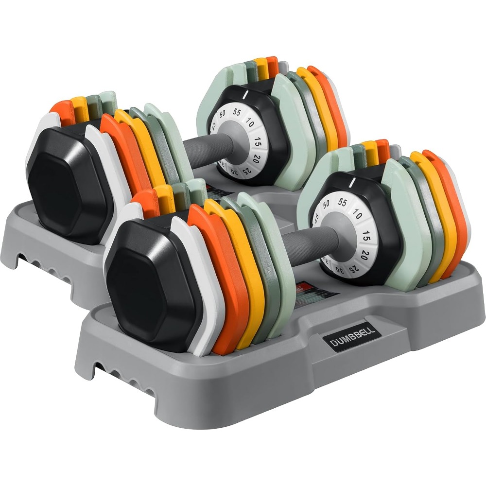 Home Gym Dumbbell Set - Ensemble d'haltères réglables - 25/55 lb,