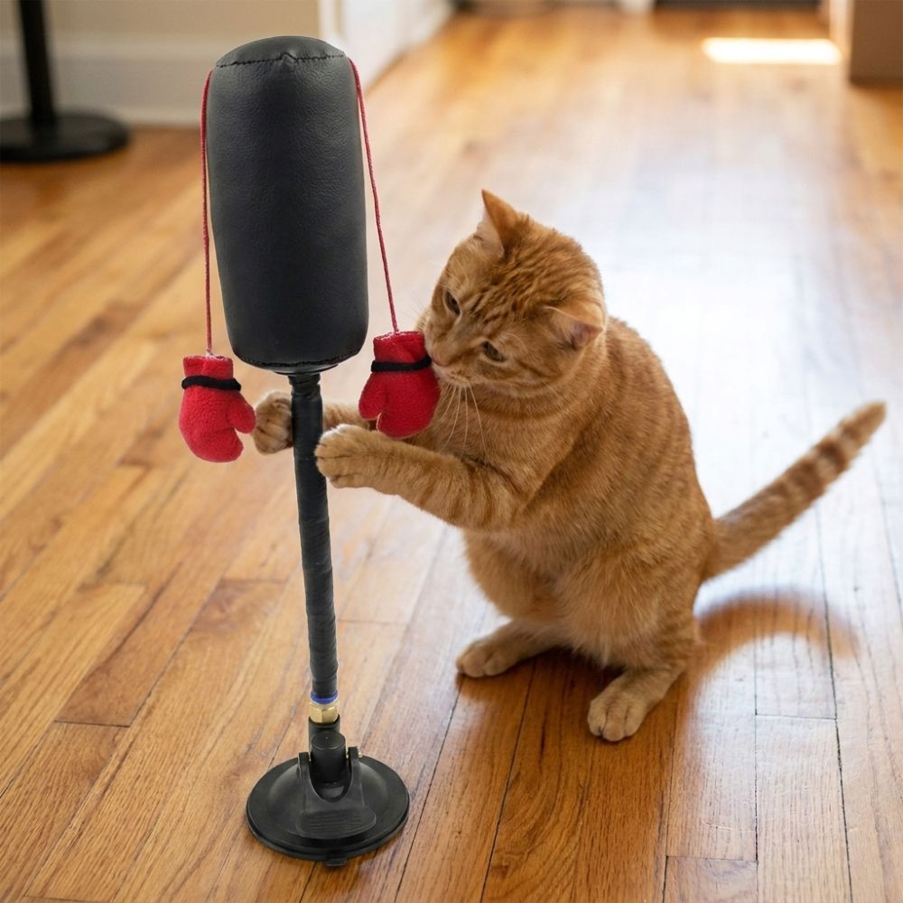Boxing Bag Stand - Jouet de boxe pour chat à