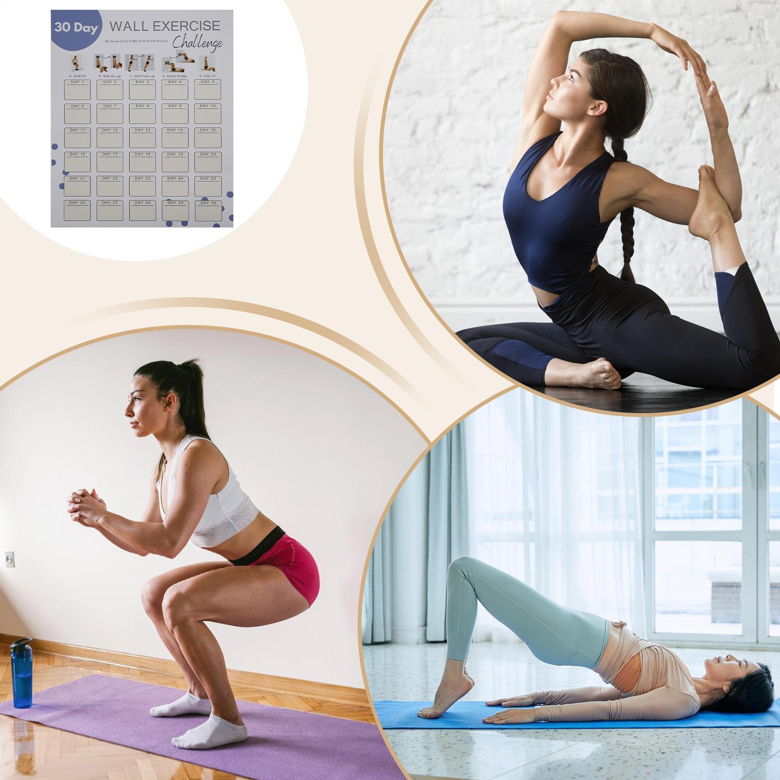 Workout Plan Home Gym - Planificateur de Fitness mural 30 jours,