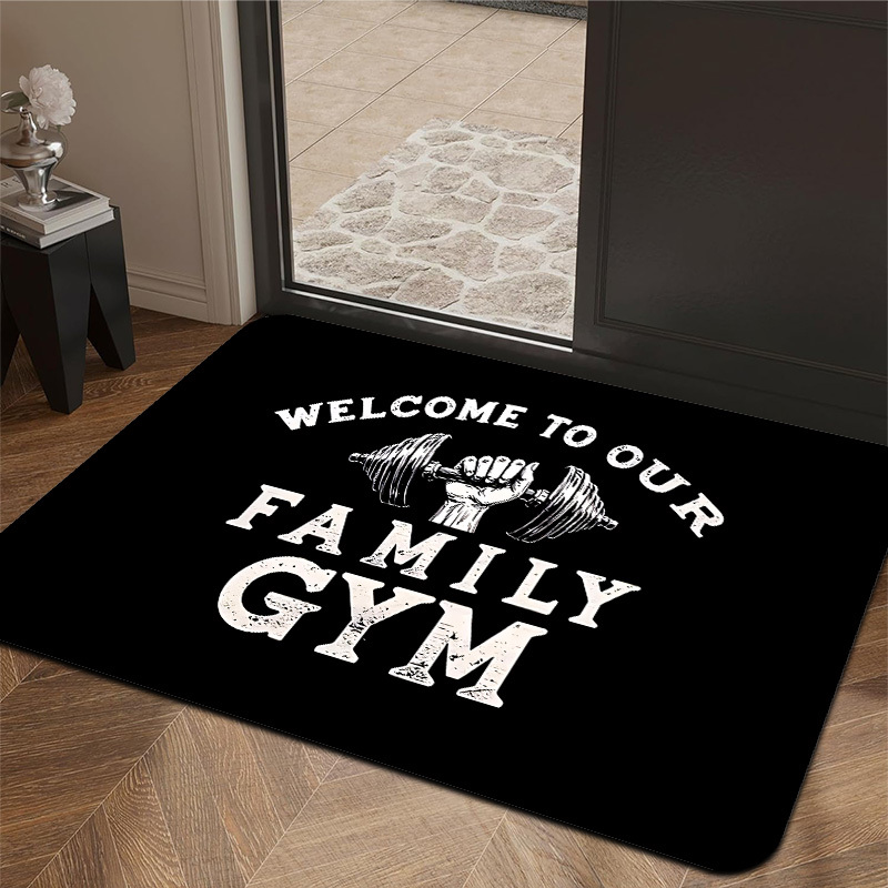 Home Gym Layout - Tapis de sol antidérapant imprimé avec