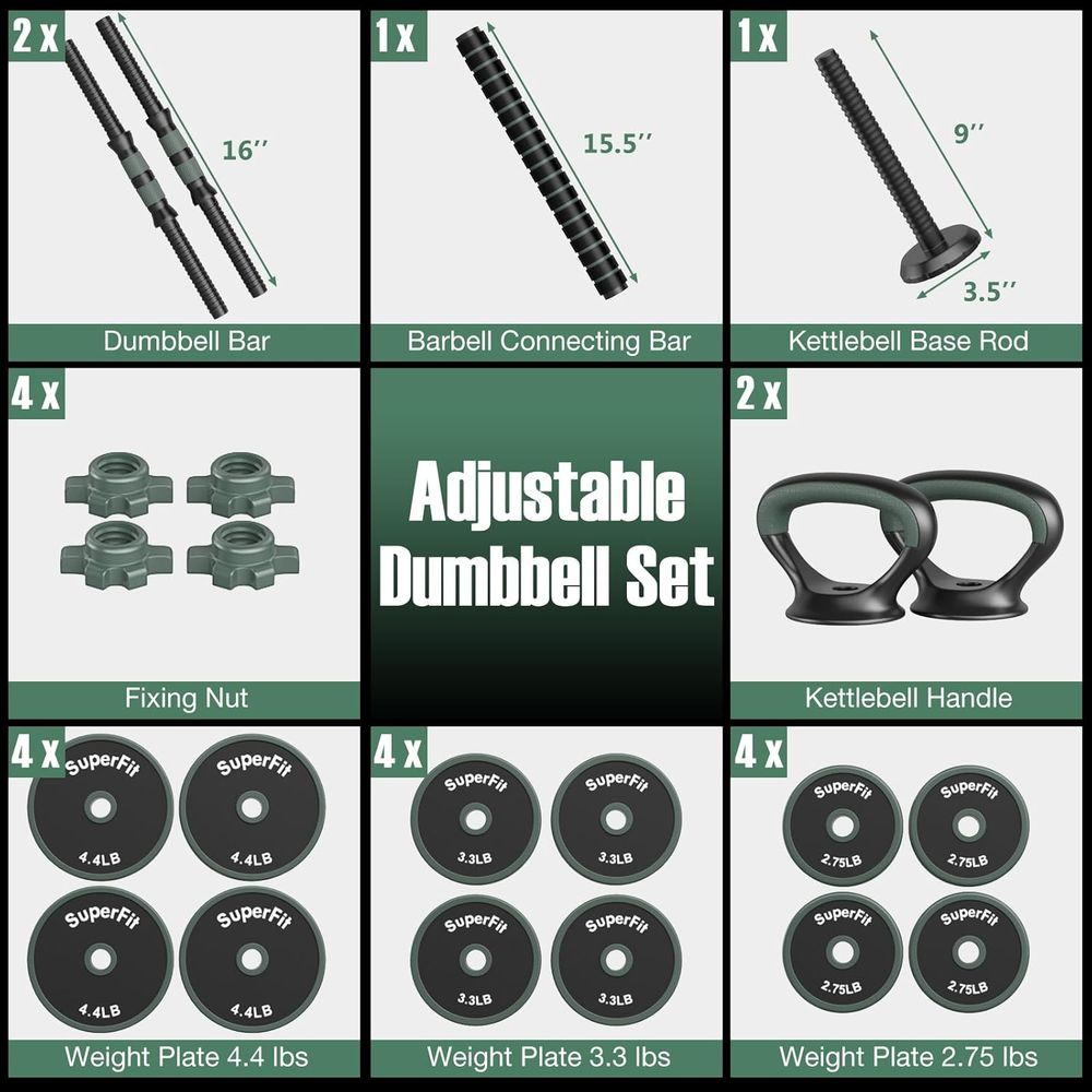 Ensemble de poids réglable pol - Home Gym Dumbbell Set avis et prix